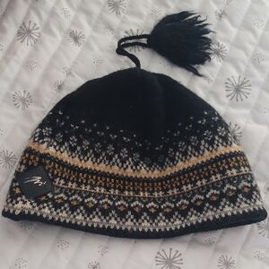 Merkley Headgear 100% Wool Ski Snowboard Knit Beanie with Tassel